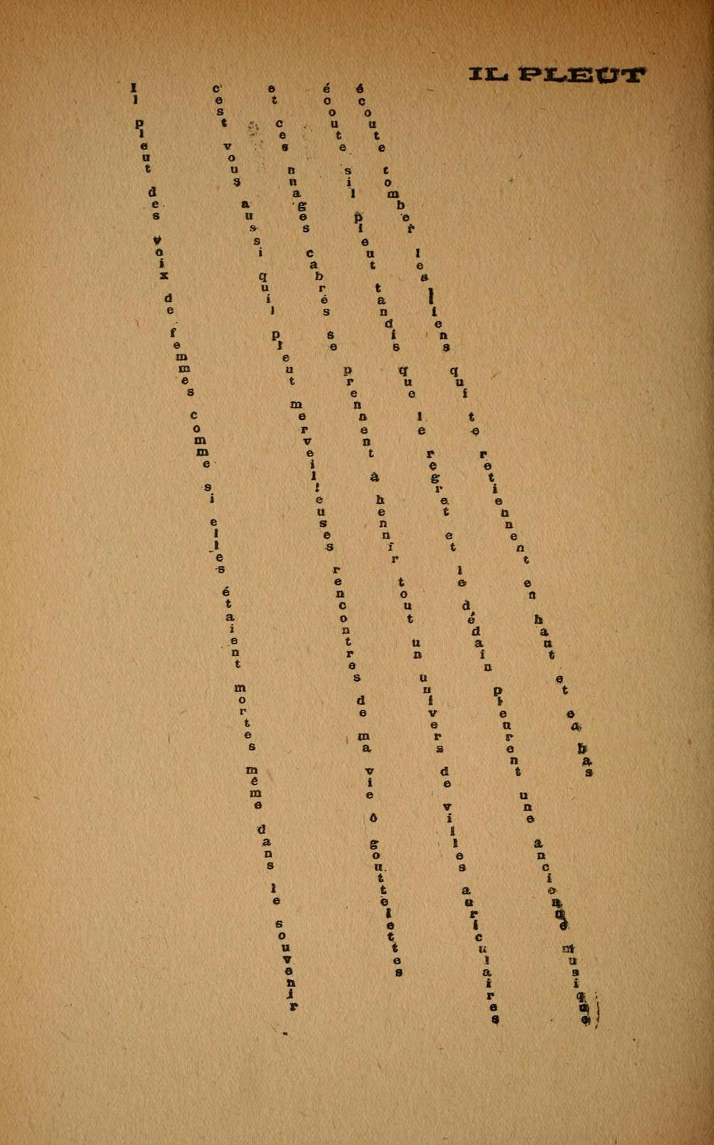 ›Il Pleut‹ by Guillaume Apollinaire